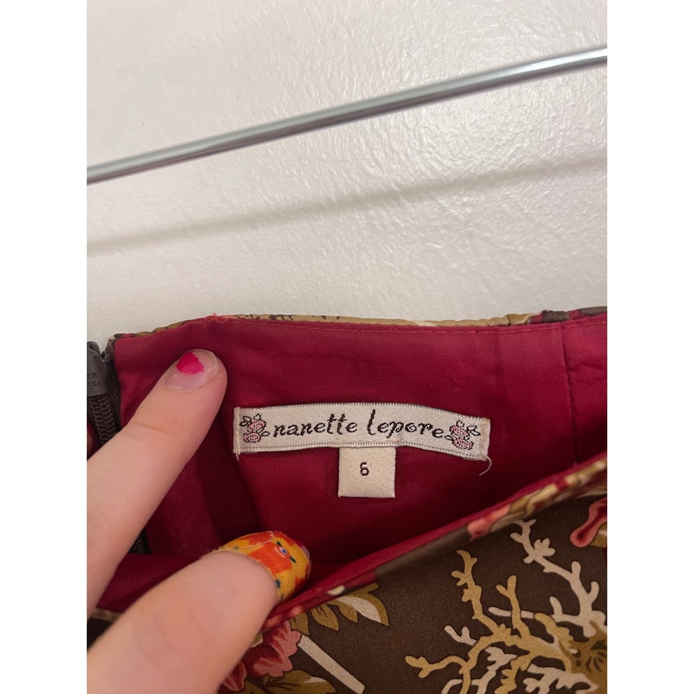 Vintage Y2K Silk Nanette Lepore Mini Skirt Mobwife Business Beachy - Picture 3 of 6